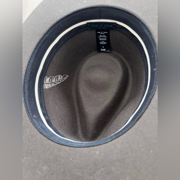 RAG & BONE Kacy Feather Wool Fedora Hat - Picture 8 of 9